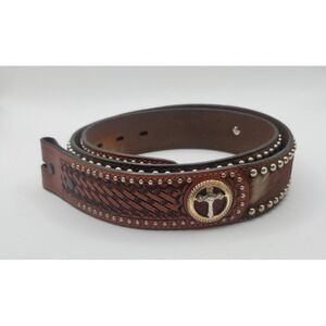 Ranger‎ Belt Company Concho Leather Calf Hair Silver Cross Size 36